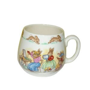 1 Handle Don Mug Royal Doulton Bunnykins Albion Hat Shop Mirrors Rabbit Cup 3" C